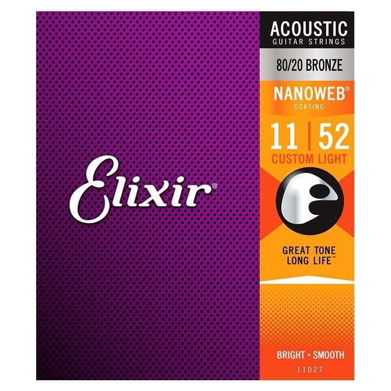 【非凡樂器】Elixir 【木】11-52 包膜Nanoweb黃銅民謠木吉他弦