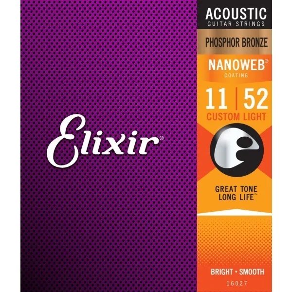 【非凡樂器】Elixir 【木】11-52 包膜Nanoweb 磷青銅 民謠木吉他弦