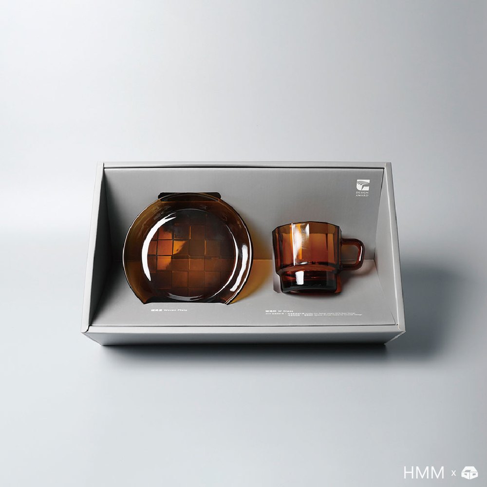 【築實精選】HMM x 春池 永續的祝福 玻璃杯盤禮盒組（琥珀色）