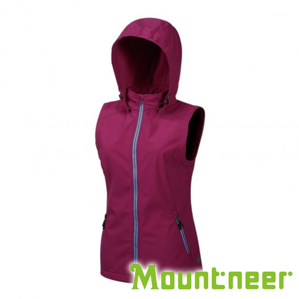 【Mountneer】女輕量防風SOFT SHELL連帽背心『紫羅蘭』M12V02 戶外 露營 登山 健行 休閒 時尚 保暖 背心