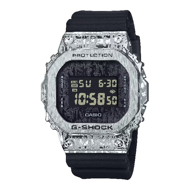 CASIO卡西歐5600 系列GM-5600GC-1 油漬搖滾低調時尚方形潮流腕錶 43.2mm