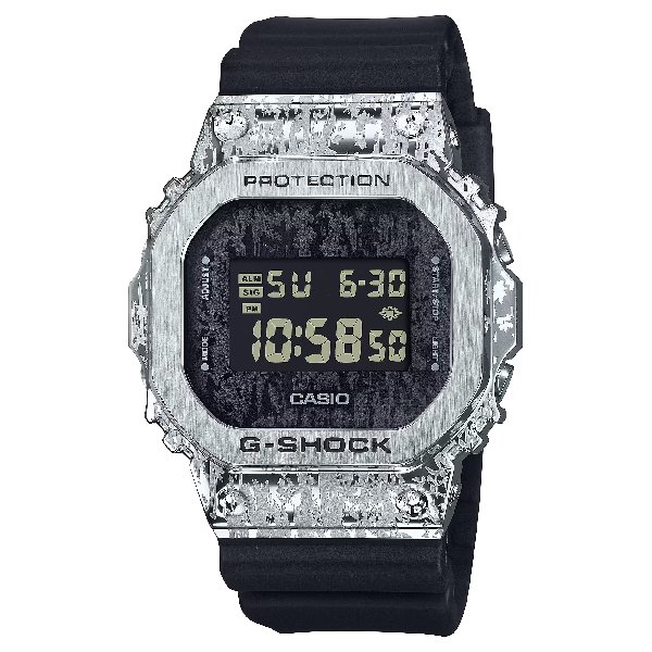 CASIO卡西歐5600 系列GM-5600GC-1 油漬搖滾低調時尚方形潮流腕錶 43.2mm