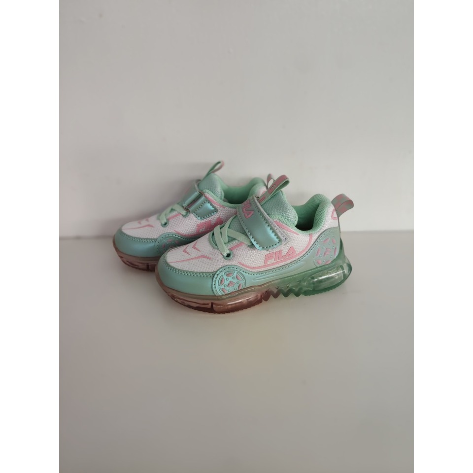 【FILA KIDS】小童運動電燈鞋 粉綠 7-J452Y-612