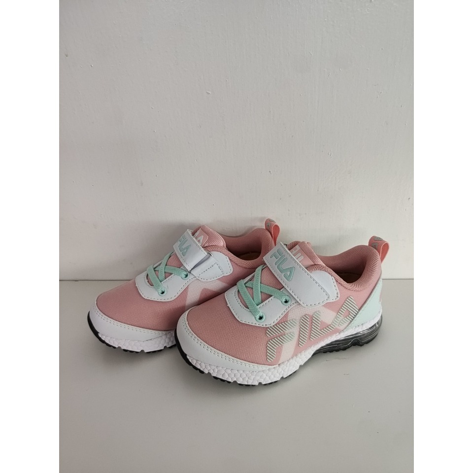 【FILA KIDS】中童氣墊運動鞋-粉白 2-J424Y-233