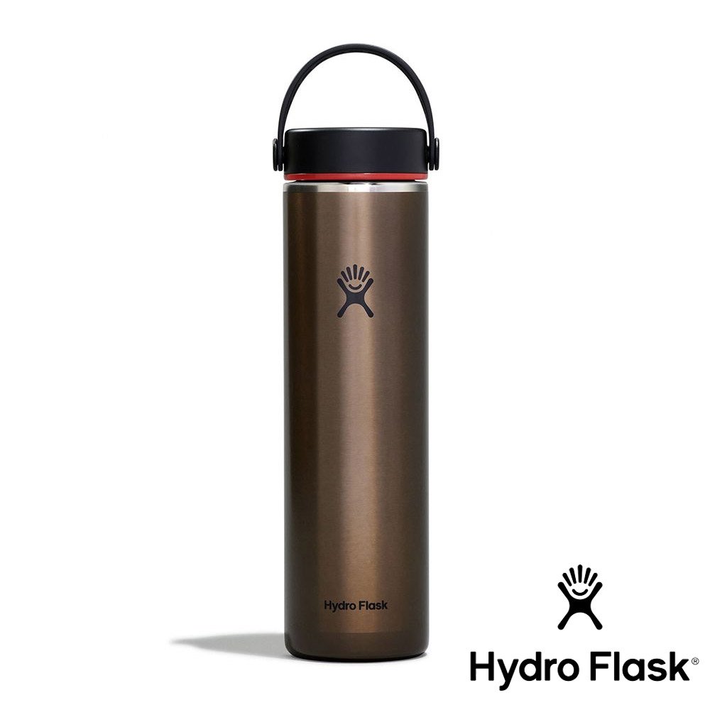 【Hydro Flask】寬口輕量真空保溫鋼瓶24oz『曜石黑』HLW24LW 戶外 露營 登山 健行 休閒 輕量 保溫瓶 水瓶