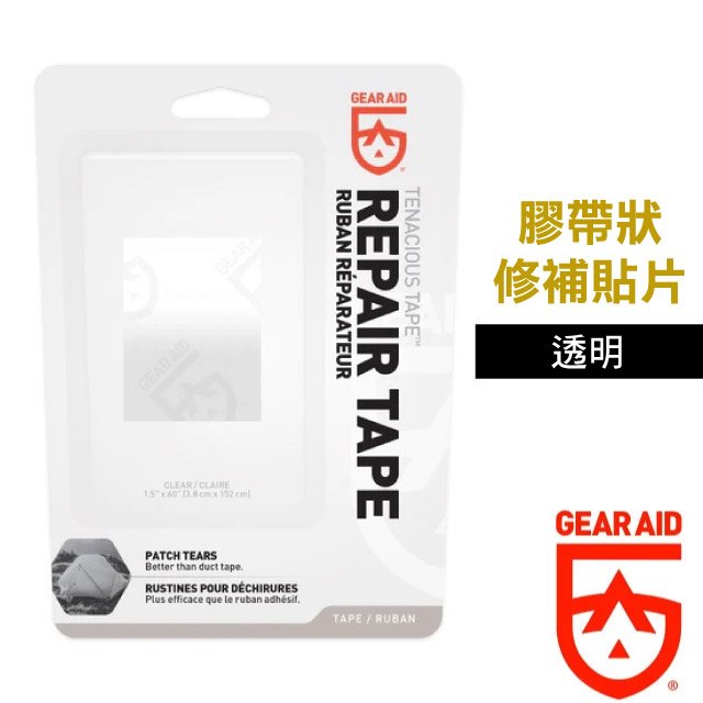 【Gear Aid】Tenacious Tape 膠帶狀修補貼片-透明(3.8 cm x 152 cm)/帳篷.滑雪衣褲.吊床.外套撕裂修補/10770 透明