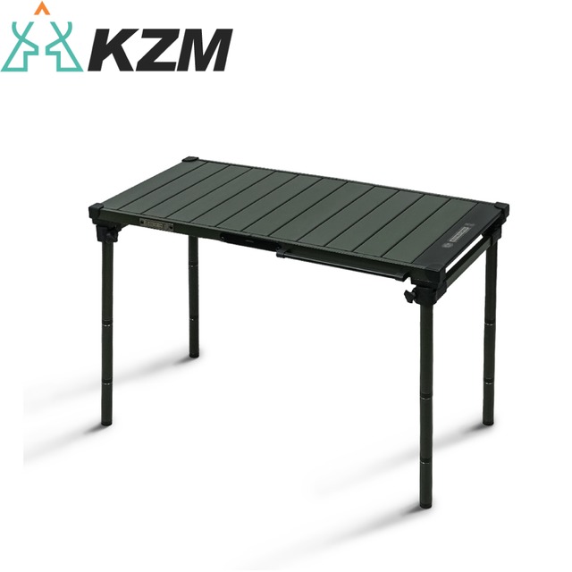 【KAZMI 韓國 KZM 工業風3單位輕量折疊桌《軍綠》】K23T3U02/鋁合金/露營/野餐桌/摺疊桌/輕巧桌