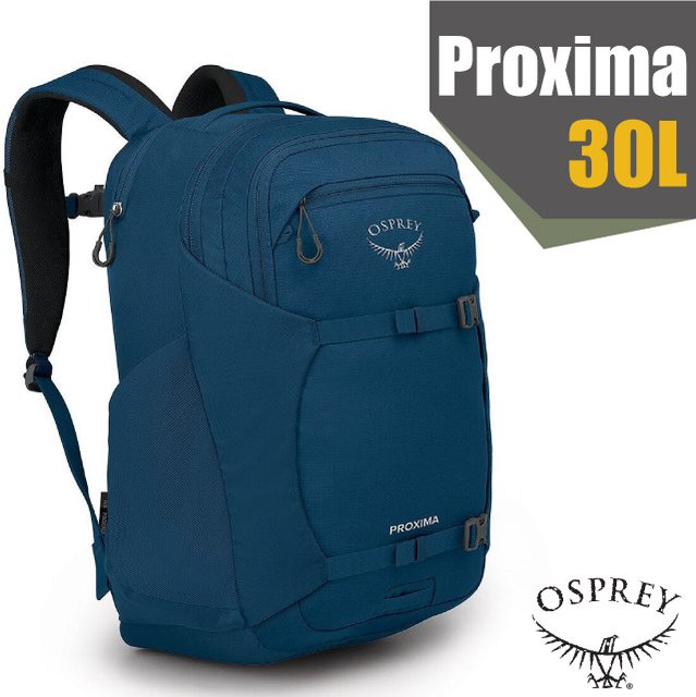 【OSPREY】Proxima 30L 超輕多功能城市休閒筆電背包/可容16吋筆電.帶哨可調腰帶/適登山健行.旅遊通勤.自助旅行_深夜藍 R