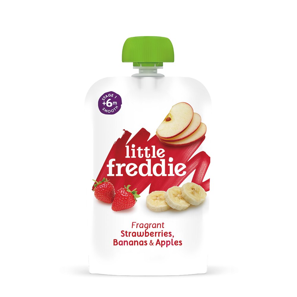 寶寶果泥 寶寶副食品 英國LittleFreddie 寶寶果昔-蘋果草莓香蕉