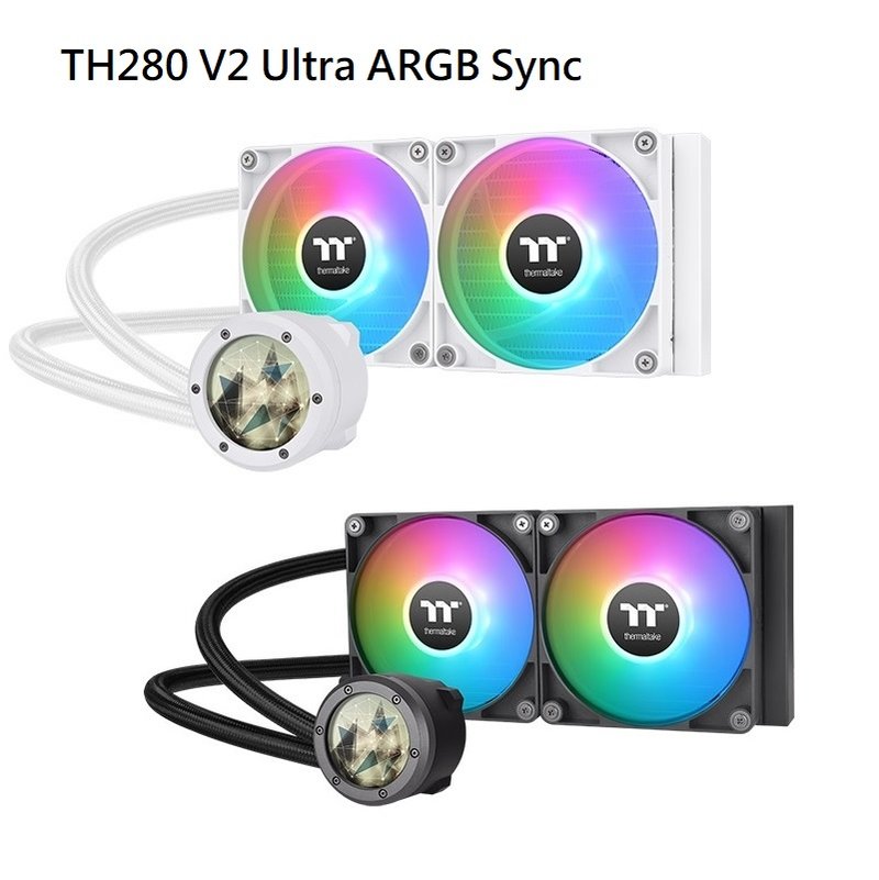 米特3C數位–Thermaltake 曜越 TH280 V2 Ultra ARGB Sync 一體式水冷 黑色/白色