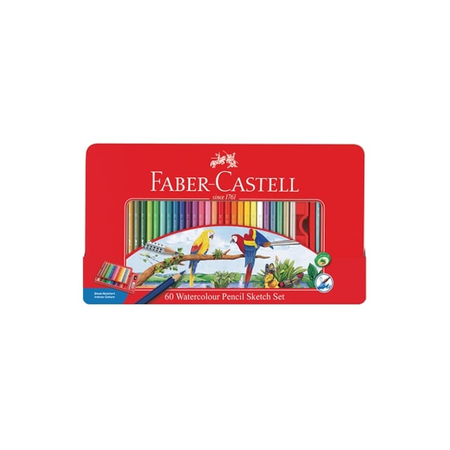 Faber-Castell 輝柏 60色水性色鉛筆/鐵盒/鸚鵡 115965