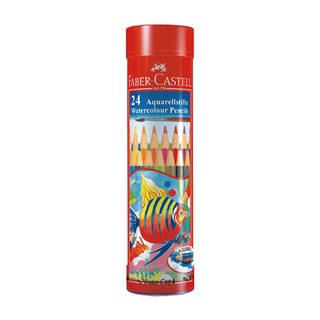 Faber-Castell 輝柏 進口24色水性色鉛筆精緻棒棒筒附水彩筆.水杯 115924