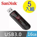 SanDisk Cruzer Glide 3.0 16GB (CZ600) 隨身碟 (超值5入組)