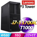 (商用)Lenovo P3 Tower 工作站(i7-13700k/16G/1T+1T SSD/T1000/W11P)-M.2