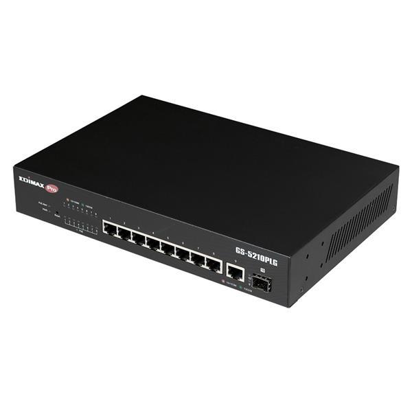 (聊聊享優惠) EDIMAX GS-5210PLG 10 埠 PoE+ 長距離 Gigabit 智慧型網路交換器(台灣本島免運費)