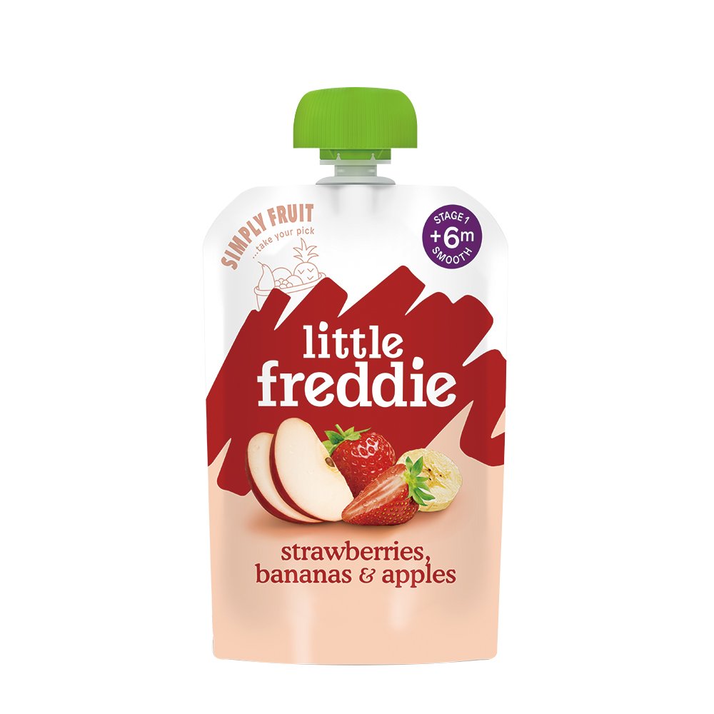 寶寶果泥 寶寶副食品 英國Little Freddie 寶寶果昔-蘋果草莓香蕉100g