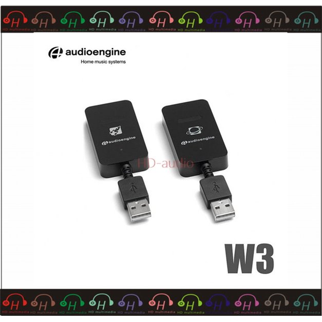 弘達影音多媒體 Audioengine W3 2.4G無線音源發射接收器 (重低音喇叭無線升級套組) 3.5mm立體聲/USB連接/2.4GHz傳輸