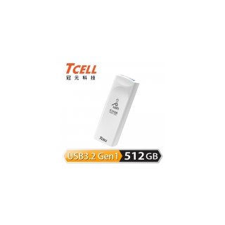 【TCELL 冠元】USB3.2 Gen1 512GB 推推隨身碟 珍珠白