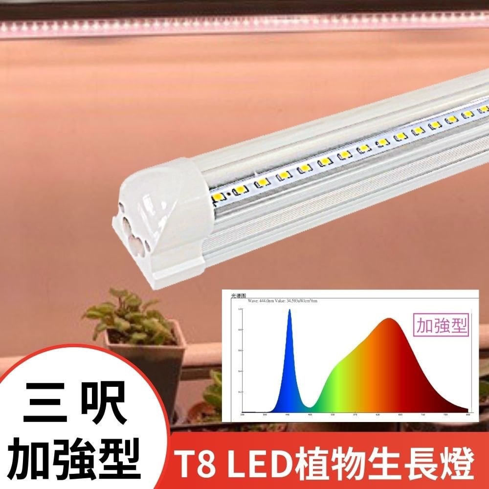 【君沛植物燈】LED植物燈 T8燈管植物燈 3呎25W 加強型光譜 植物生長燈(多肉/塊根/龍舌蘭/觀葉/鹿角蕨)