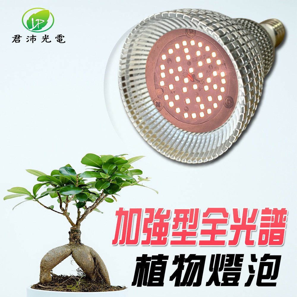【君沛植物燈】LED植物燈 植物燈泡 植物燈 e27 15瓦 加強型全光譜 燈泡 多肉燈 觀葉植物燈 塊根燈