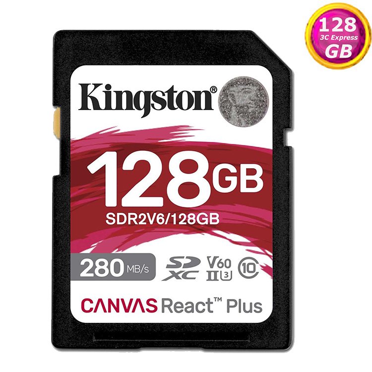 KINGSTON 128G 128GB SD SDXC Canvas React Plus V60 280MB/s SDR2V6/128GB UHSII金士頓 記憶卡