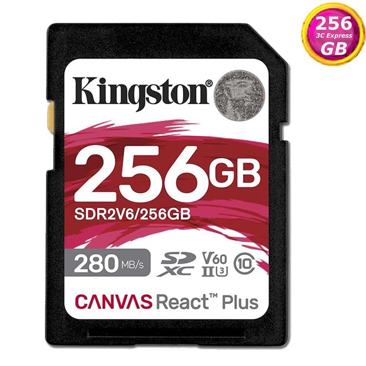 KINGSTON 256G 256GB SD SDXC Canvas React Plus V60 280MB/s SDR2V6/256GB UHSII金士頓 記憶卡