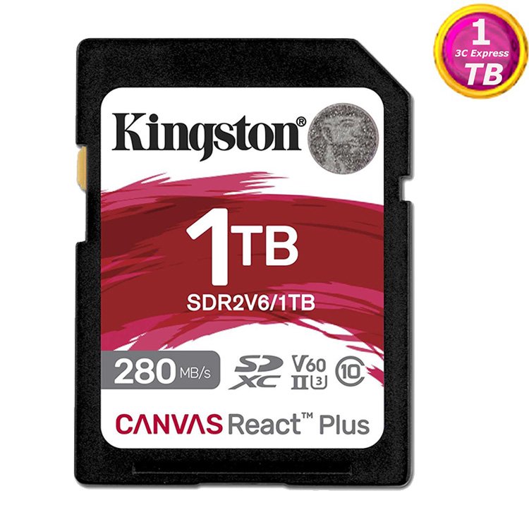 KINGSTON 1TB 1T SD SDXC Canvas React Plus V60 280MB/s SDR2V6/1TB UHSII 金士頓 記憶卡