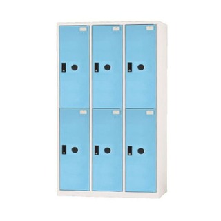【DS3-5】六人置物櫃(塑鋼門)(無圓孔)(藍色) DF-E5006FC