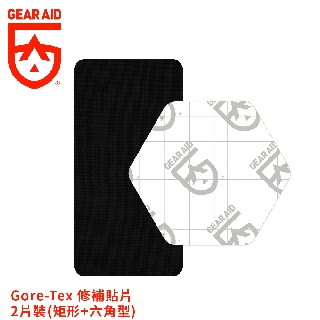 【Gear Aid 美國 Gore-Tex 修補貼片-2片裝(矩形+六角型)《黑色》】15317/修復補丁/防水修補片/睡袋修補