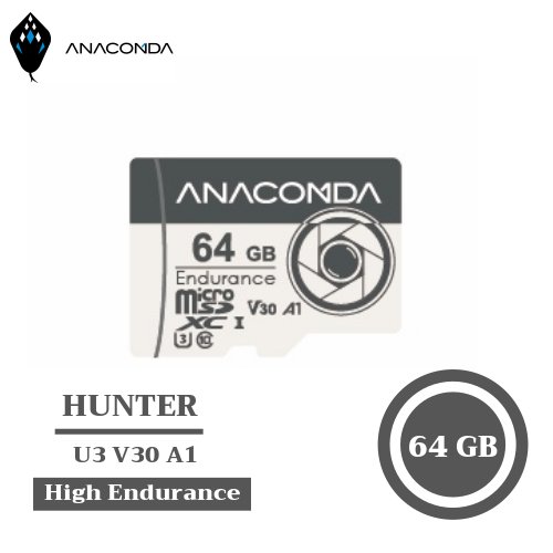 ANACOMDA巨蟒Hunter High Endurance MicroSDXC UHS-I U3 V30 A1 64GB 高效能行車監控 記憶卡