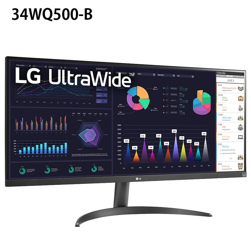 米特3C數位–LG 34WQ500-B 34吋 超寬螢幕/IPS/100Hz/1ms/HDR400/2560x1080