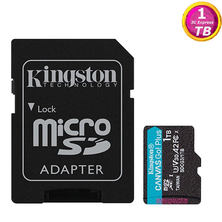 KINGSTON 1TB 1T microSDXC Canvas Go Plus 170MB/s SDCG3/1TB SD U3 A2 V30 金士頓 記憶卡
