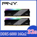 PNY MAKO RGB DDR5 6000 32GB(16Gx2) 桌上型電競記憶體/黑(MD32GK2D5600036MXRGB)