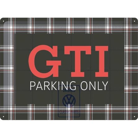 VW 福斯原廠精品 - GTI專屬停車位-錫製標示牌-格紋