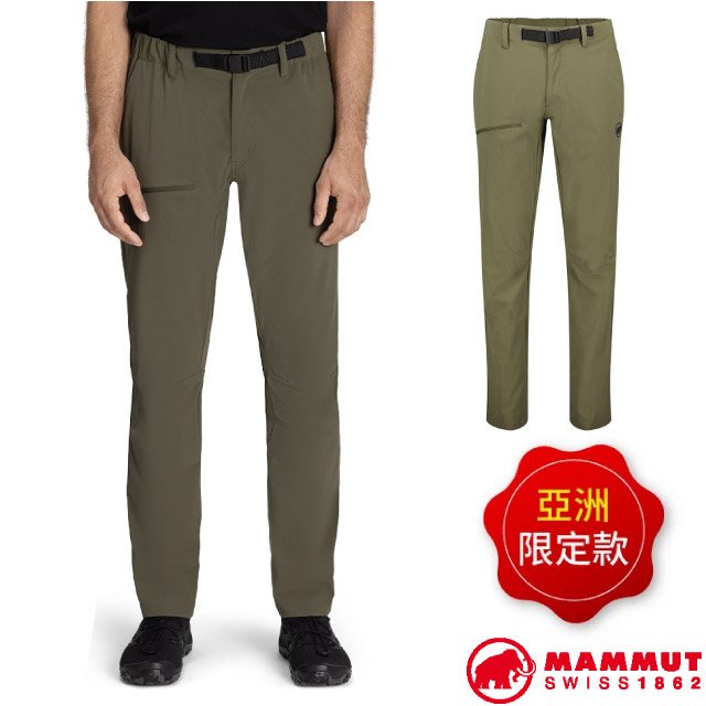 【MAMMUT 長毛象】男 Aegility Pants AF Men 日系機能舒適防潑水長褲/登山健行.DWR防潑水/1022-02220-4584  綠鬣蜥