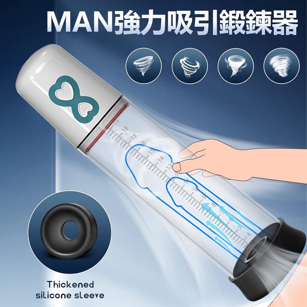 真空吸引器★MAN強力吸引鍛鍊器(白)-充電★∥情趣大亨∥★