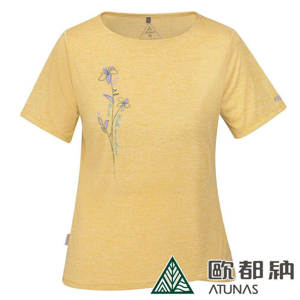 ATUNAS 歐都納】女款Polygiene抑菌抗臭涼感短袖T恤A1TS2106W冰霜白/防曬透氣/吸濕排汗, 短袖上衣