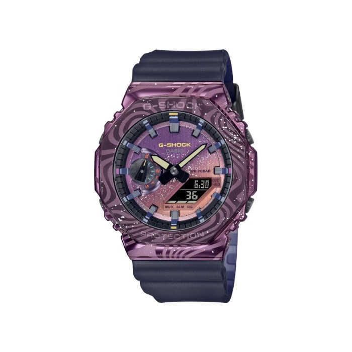 【CASIO G-SHOCK】銀河系列八角雙顯休閒運動腕錶-神秘紫/GM-2100MWG-1A/台灣總代理公司貨享一年保固