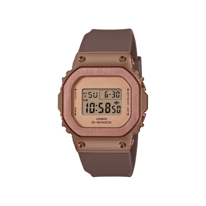 【CASIO G-SHOCK】金屬光澤方形時尚腕錶-巧克棕/GM-S5600UBR-5/台灣總代理公司貨享一年保固