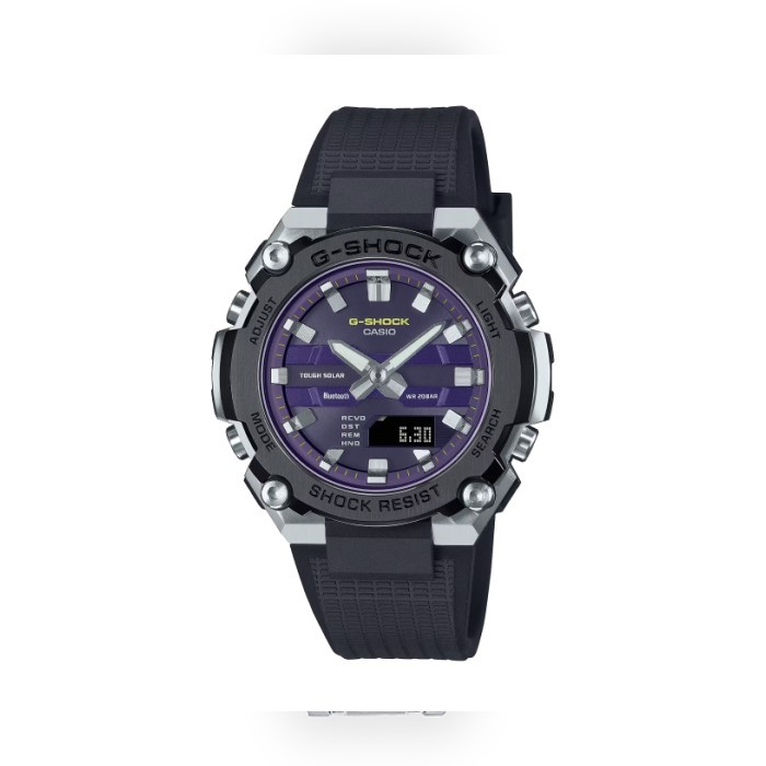 【CASIO G-SHOCK】G-STEEL系列超纖薄雙顯腕錶-神秘紫/GST-B600A-1A6/台灣總代理公司貨享一年保固