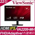 ViewSonic VA2209-MH 無邊框螢幕(22型/FHD/100HZ/HDMI/喇叭/IPS)