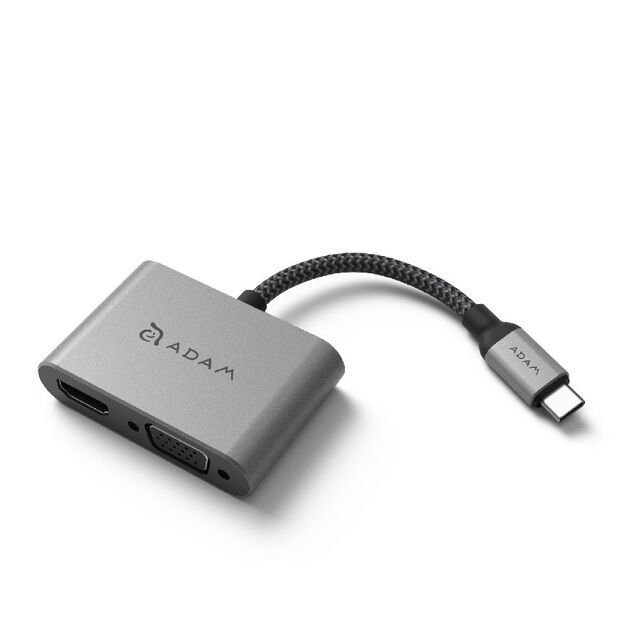 【ADAM】CASA HUB VH1 USB-C 3.1 to VGA/HDMI 二合一顯示轉接器｜原廠公司貨