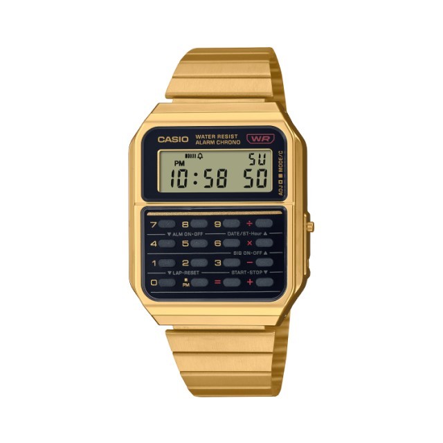 【CASIO 卡西歐】重金屬感計算機數位顯示腕錶-復古金/CA-500WEG-1A/台灣總代理公司貨享一年保固