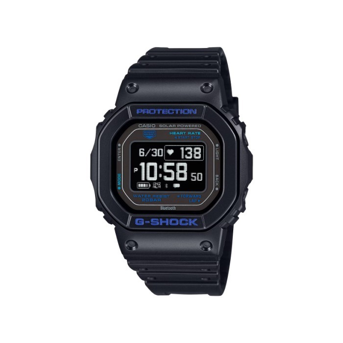【CASIO G-SHOCK】G-SQUAD系列方形多功能腕錶-黑藍款/DW-H5600-1A2/台灣總代理公司貨享一年保固