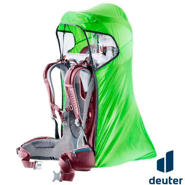 【Deuter】KID COMFORT RAIN COVER 輕量網架式減震透氣嬰兒背架背包-專用遮雨棚.防雨罩.健行登山兒童揹架配件/ 3690121 奇異果綠