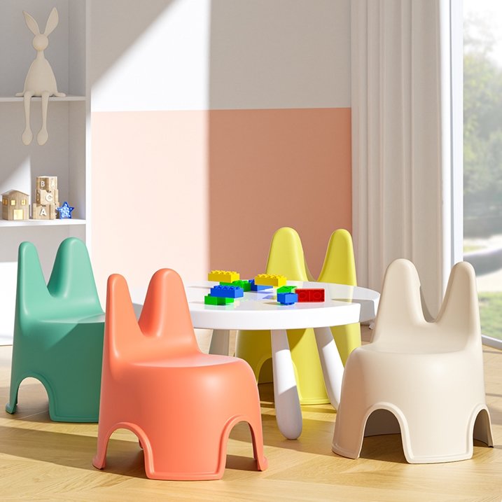 簡單樂活 BI-6118 中云兔椅 四色(黃綠橙米白)可選/塑膠椅/板凳/椅子/休閒椅 /小孩矮凳/可堆