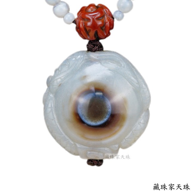 《藏珠家天珠》 精品40mm天眼+龍拱珠天珠項鍊