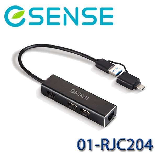 【MR3C】含稅附發票 eSENSE 逸盛 RJ204 USB轉RJ45+USB HUB 集線器 01-RJC204