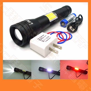【祥昌電子】iMAX LED23-HP160 手電筒組 LED + COB 手電筒 18650 照明燈 (紅光+白光)