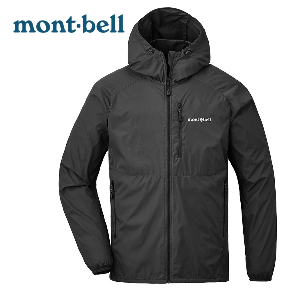 【Mont-bell 日本】Wind Blast Hooded Jacket 連帽風衣 男 黑 (1106645)｜機能運動外套 連帽外套 可攜式